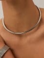 Stainless Steel Minimalist Line Choker Necklace