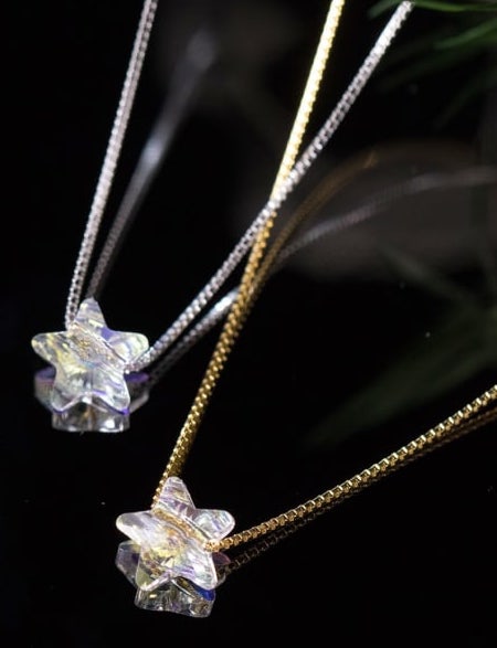 Faux Crystal Pentagram necklace