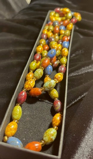 Vintage Scottish Agate Flapper Necklace