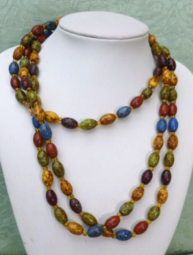 Vintage Scottish Agate Flapper Necklace